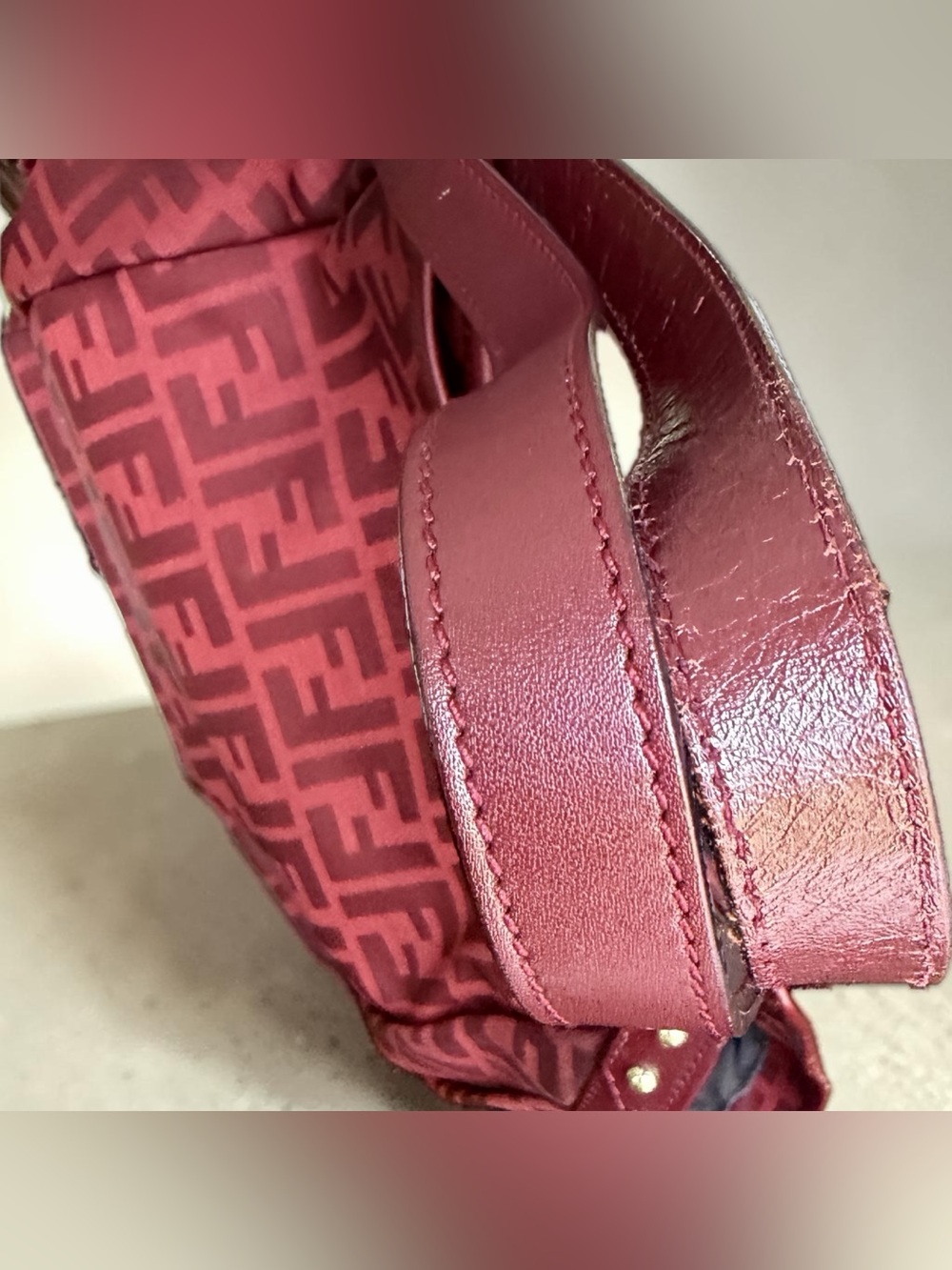 Fendi Red Zucca Canvas and Leather Borsa Chef Tote. - Picture 10 of 13